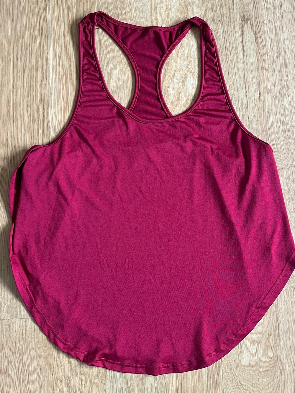 Women's One Size Burgundy Racerback Scoop Neck Breathable Stretch Tank Top